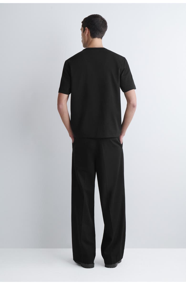 COS Interlock Cotton Crew-Neck T-Shirt, Alternate, color, Black