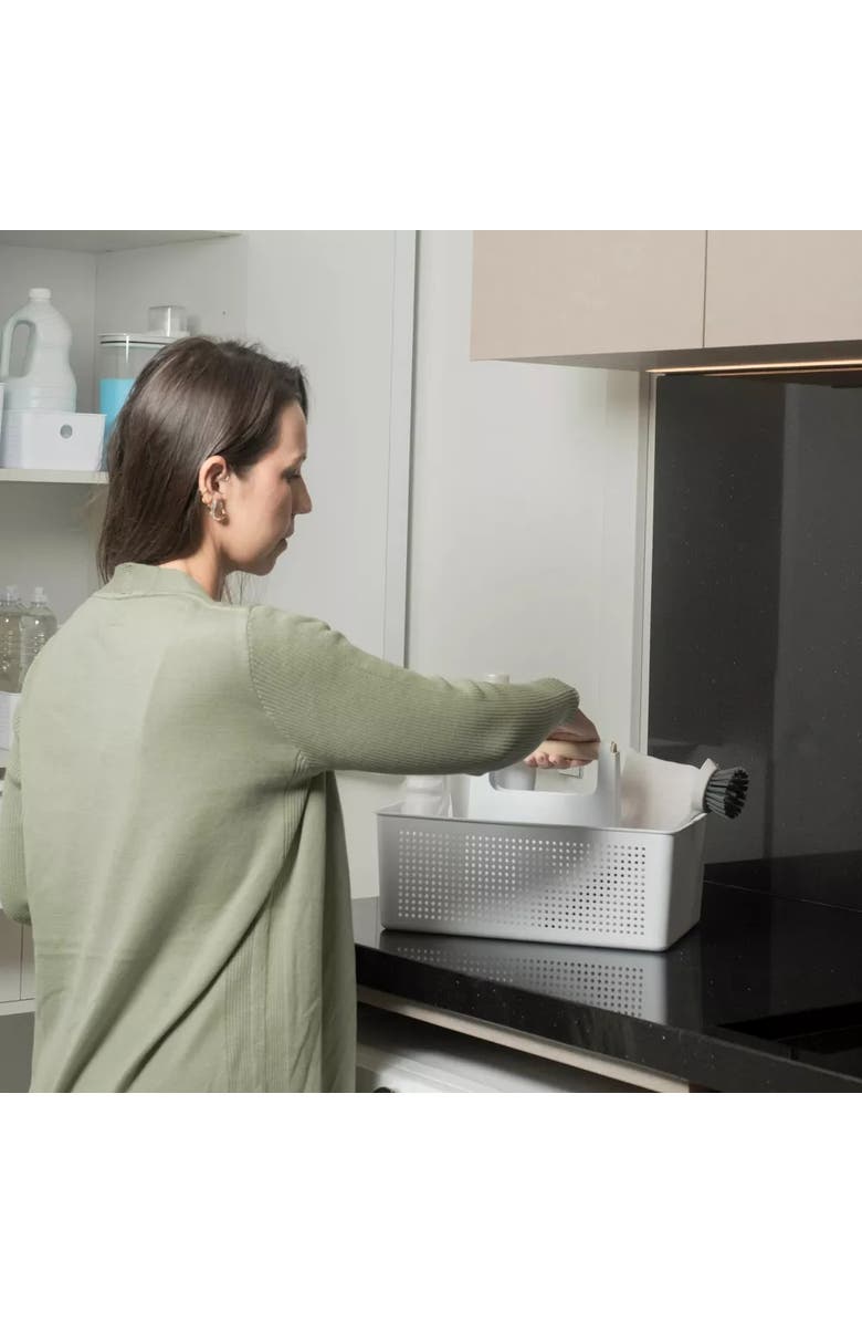 OU Multipurpose Portable Cleaning Storage Caddy with Handle, Alternate, color, White