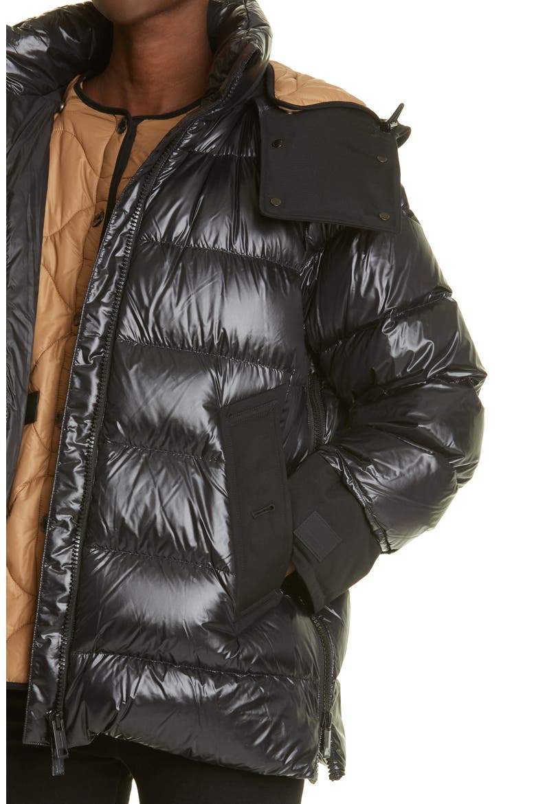 Tansley Quilted Down Puffer Jacket with Removable Hood, Alternate, color, BLACK