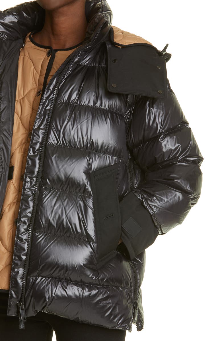 Burberry Tansley Quilted Down Puffer Jacket with Removable Hood, Alternate, color, 