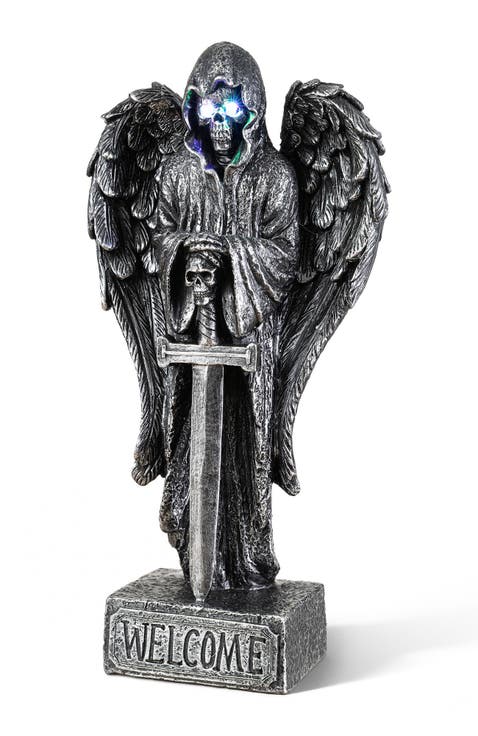 Halloween Lighted Resin Grim Reaper Skulls Candles Table Decor with Timer