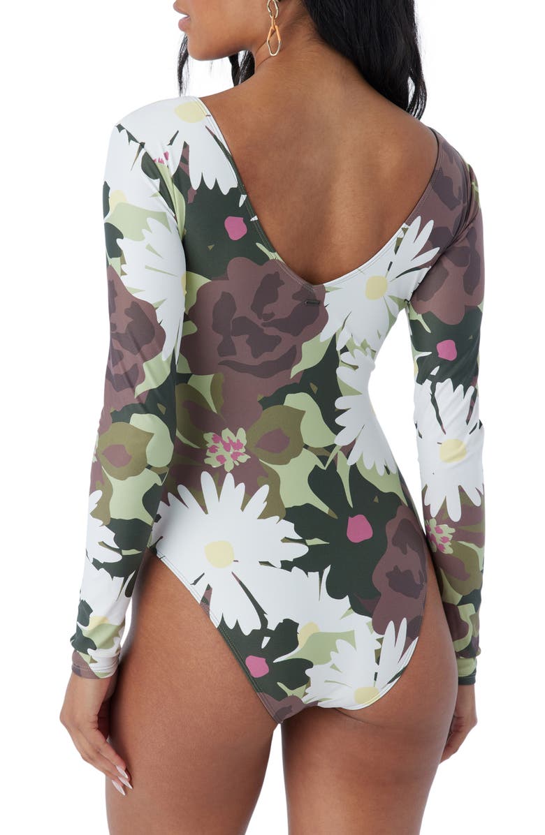 O'Neill Tamara San Marco Floral Long Sleeve One-Piece Swimsuit, Alternate, color, 