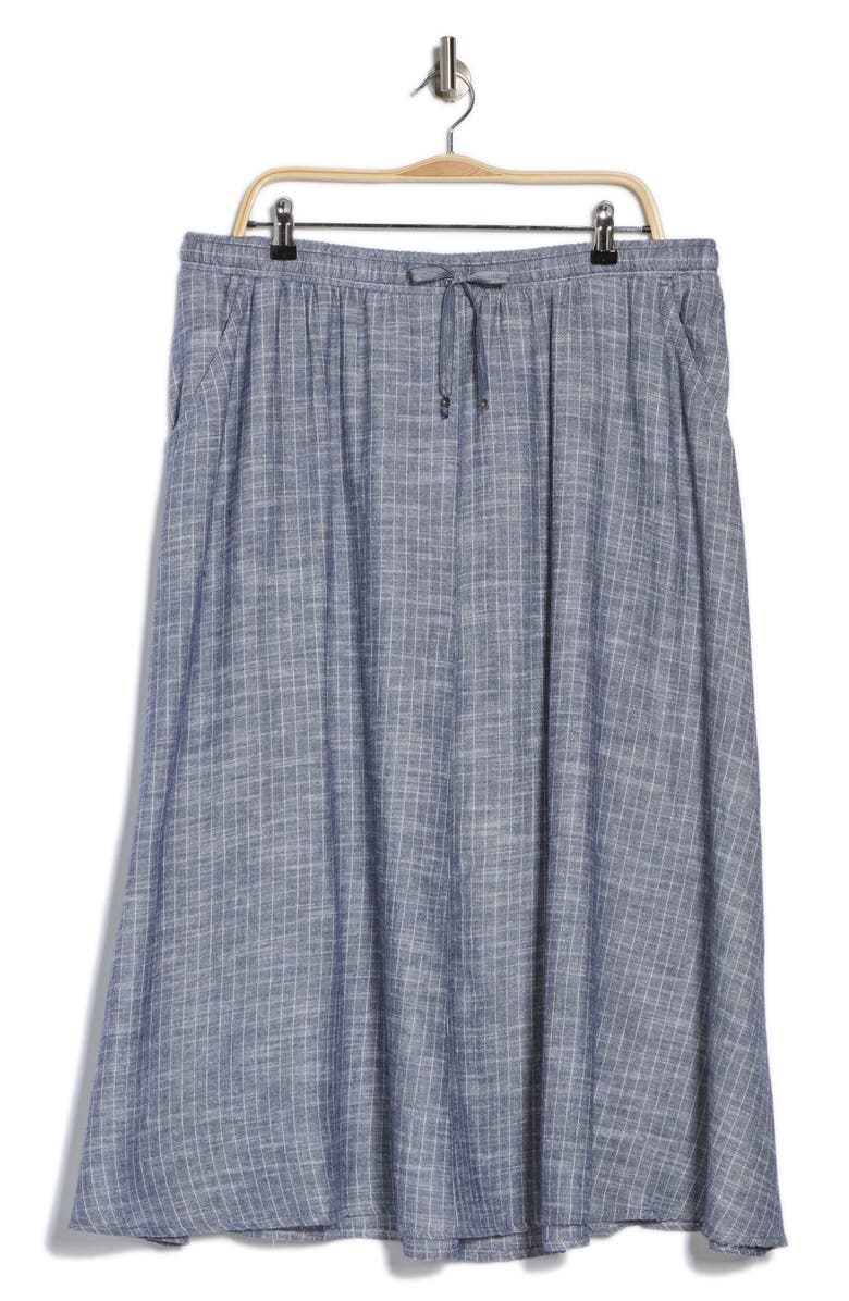 MAX STUDIO Pinstripe Pocket Pull-On Skirt, Alternate, color, Navy/ White Pin Stripe