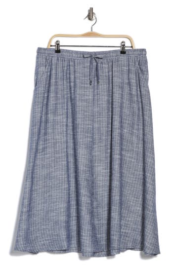 Max Studio Pinstripe Pocket Pull-on Skirt