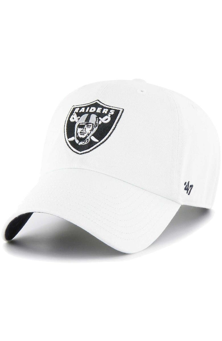 '47 Men's '47 White Las Vegas Raiders Homeland Clean Up Adjustable Hat, Main, color, 