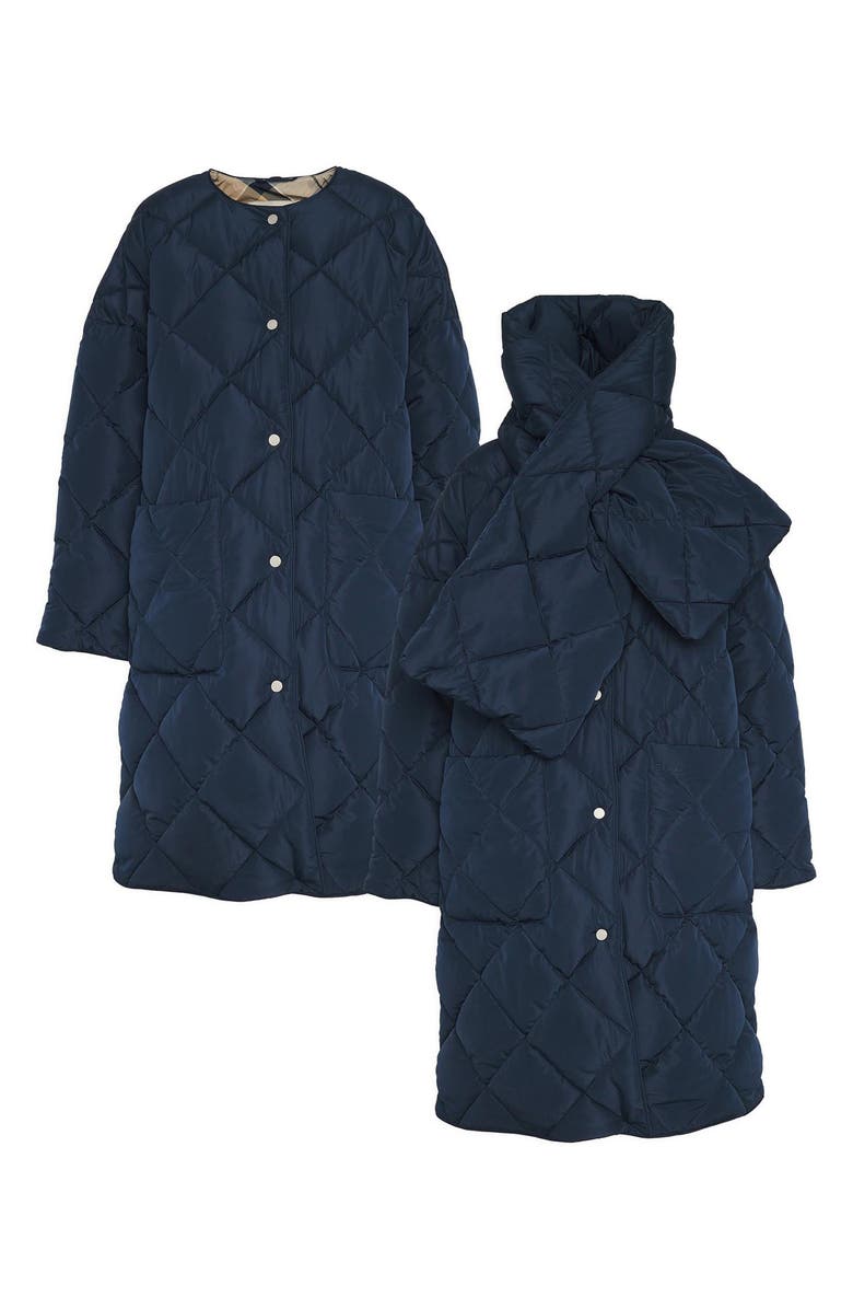 Barbour Brigitte Quilted Coat With Removable Scarf, Alternate, color,