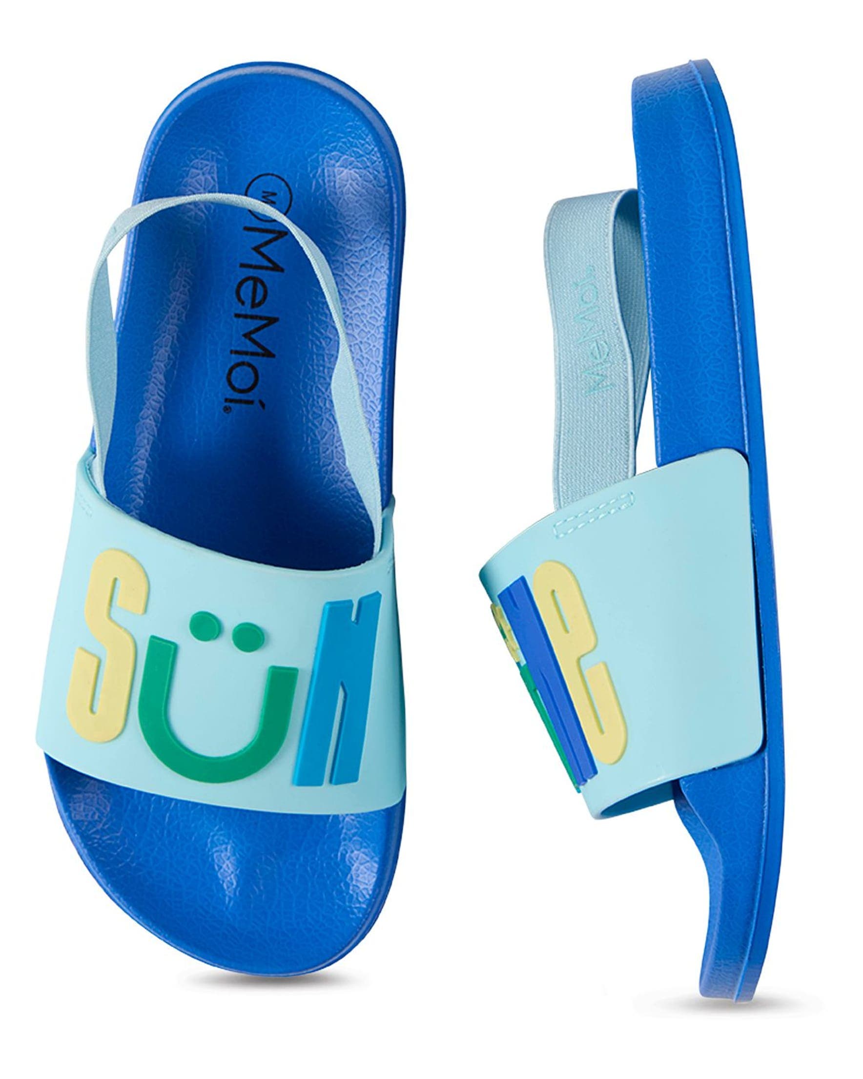 Kids' Sunshine Slide Sandal with Back Strap, Alternate, color, Blue