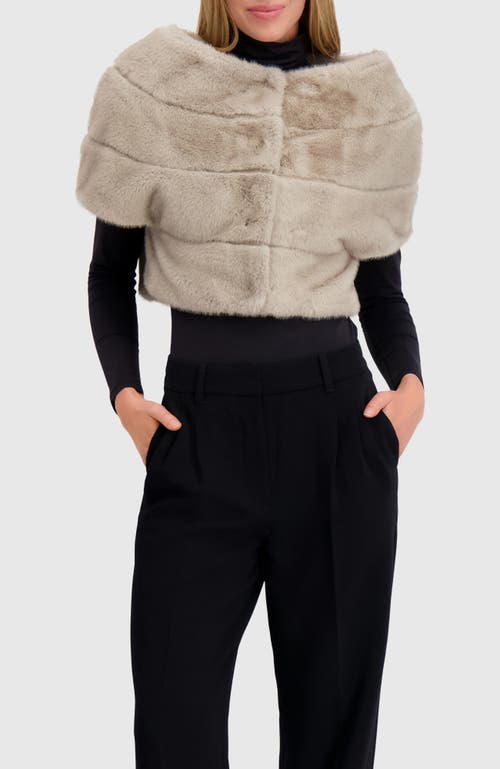 Lyla Grant Fur-free Mink (faux Fur) Capelet In Brown