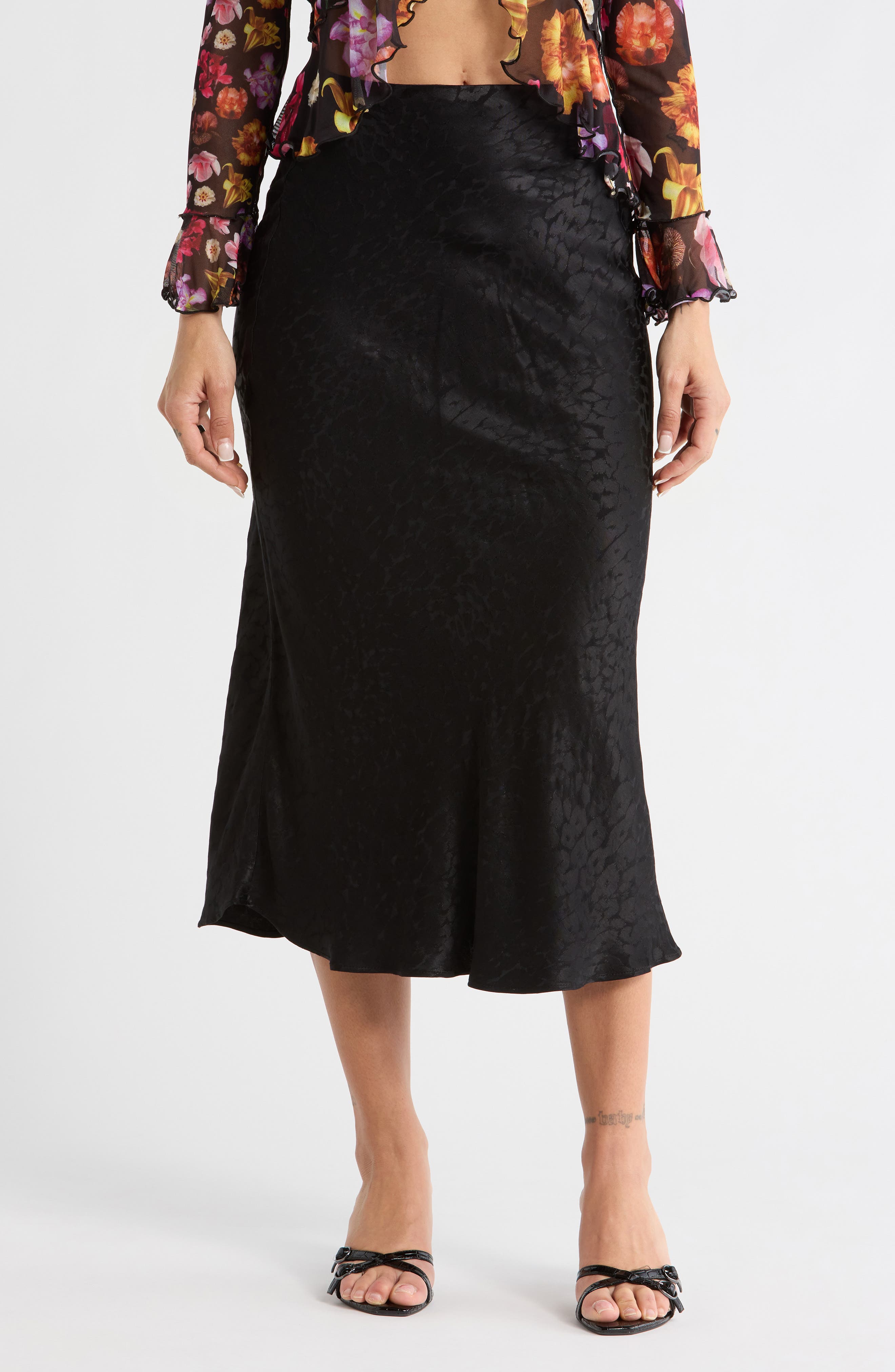 Desigual Satin Bias Skirt