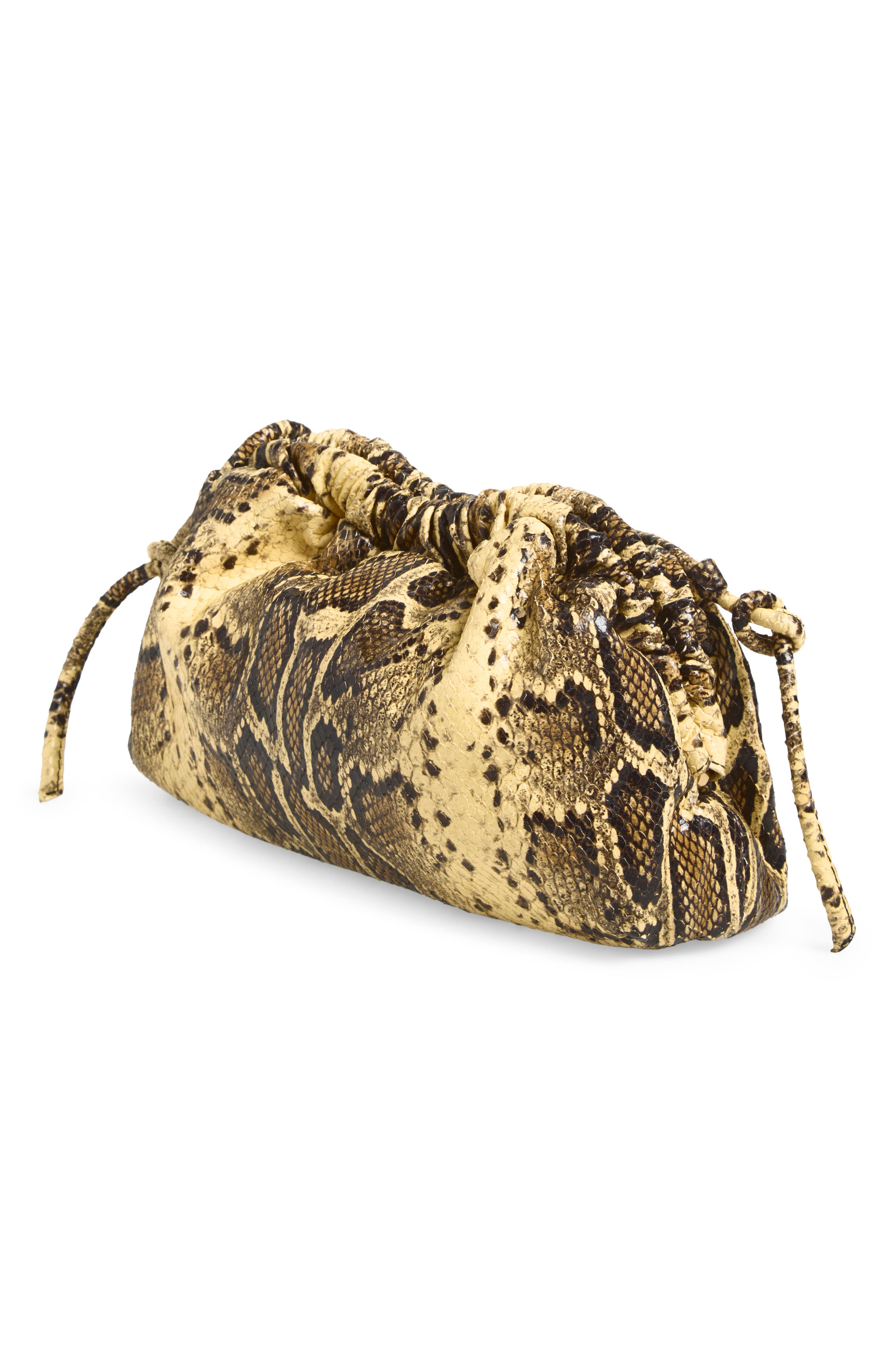 Mini Cloud Leather Clutch, Alternate, color, GOLDEN ROCCIA