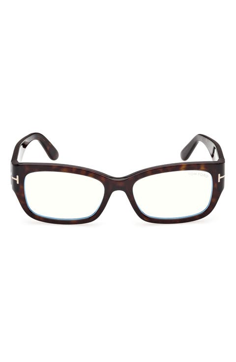 55mm Rectangular Blue Light Blocking Glasses