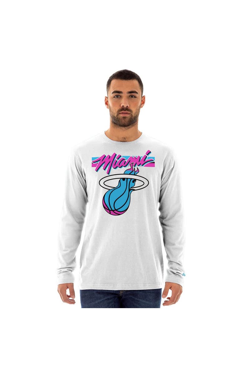 New Era Men's New Era  White Miami Heat 2024/25 City Edition Long Sleeve T-Shirt, Alternate, color, 