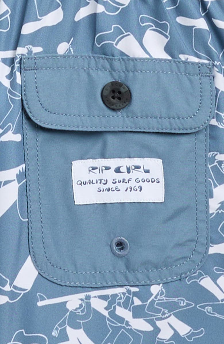 Rip Curl Kids' Printed Swim Trunks, Alternate, color, Bluefin