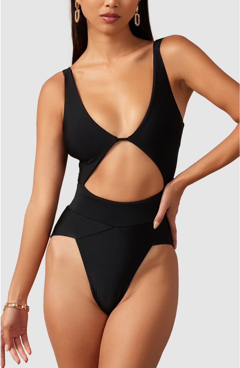 MBM Swim Aspire One-Piece Swimsuit, Main, color, Black