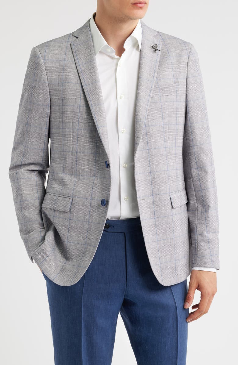 John Varvatos Varick Slim Fit Plaid Stretch Sport Coat, Main, color, 
