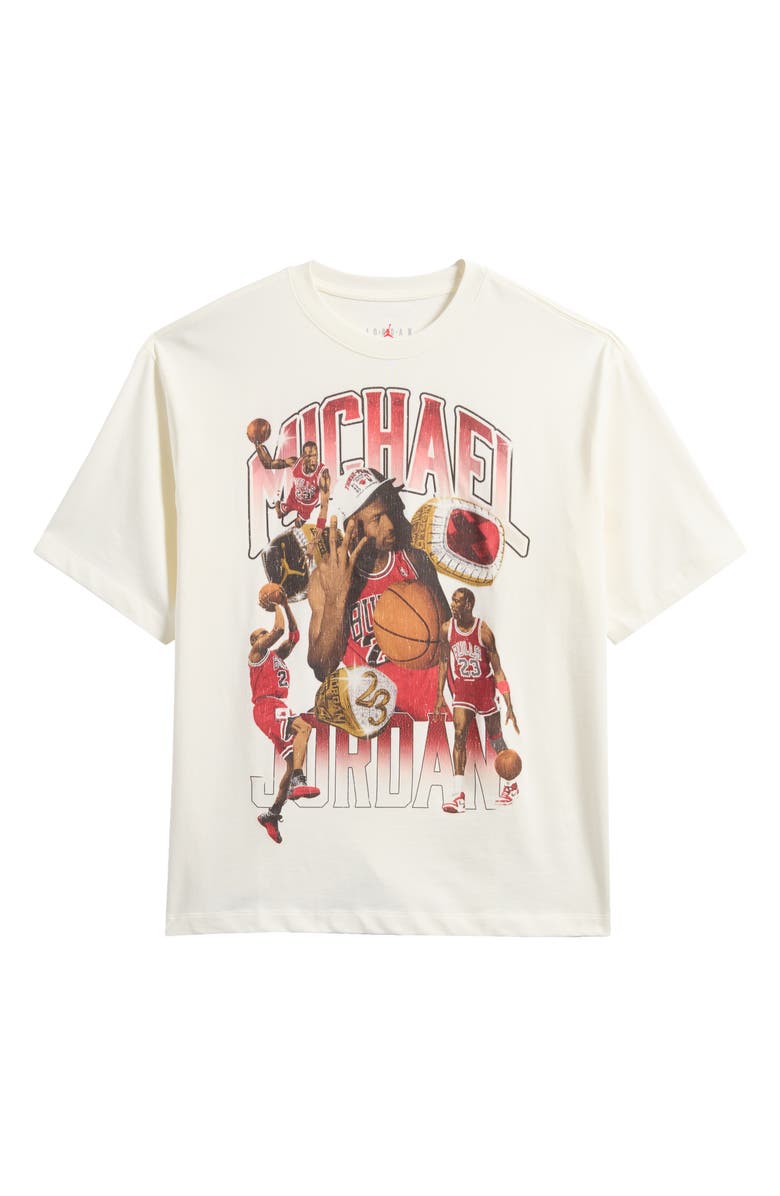 Jordan Essentials Oversize Photo Graphic T-Shirt, Alternate, color, Sail/ Varsity Red/ Varsity Red