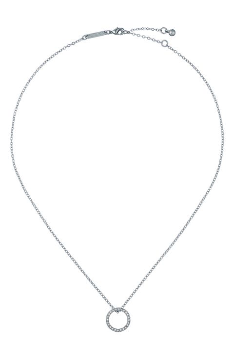 Heri Crystal Hoop Pendant Necklace