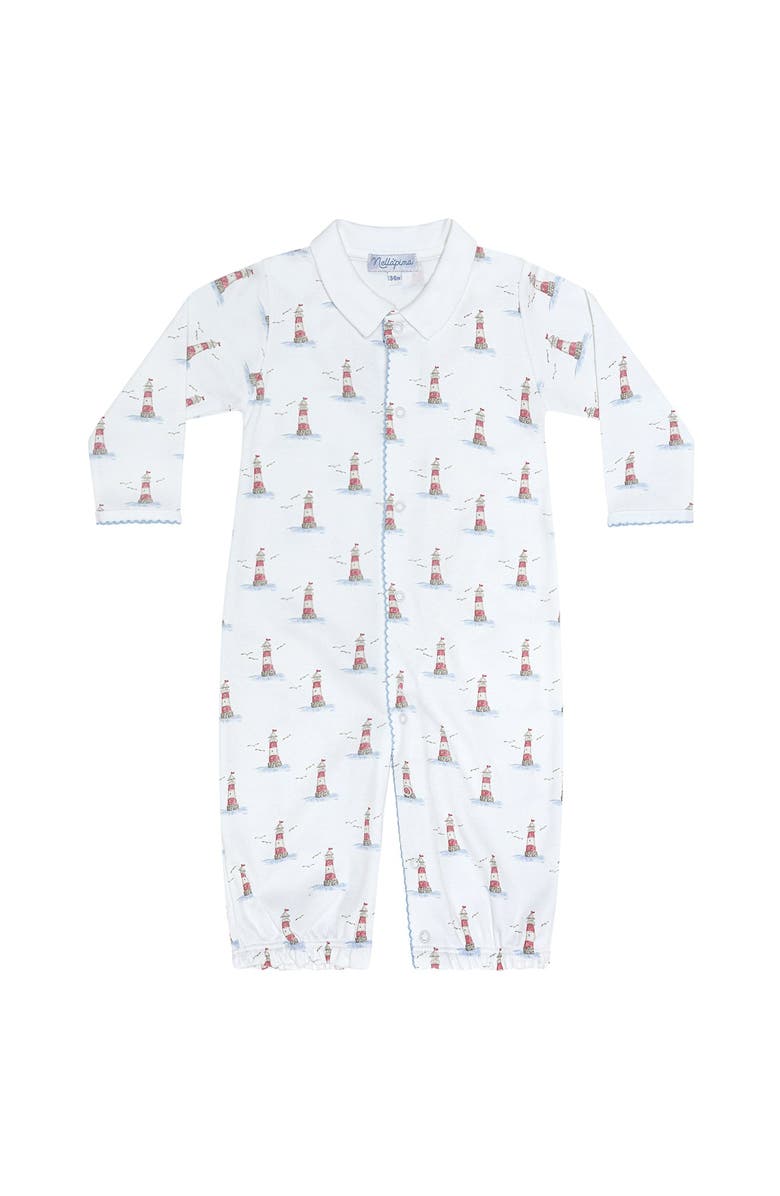 Nellapima Lighthouse Print Converter Gown - Baby, Alternate, color, Red