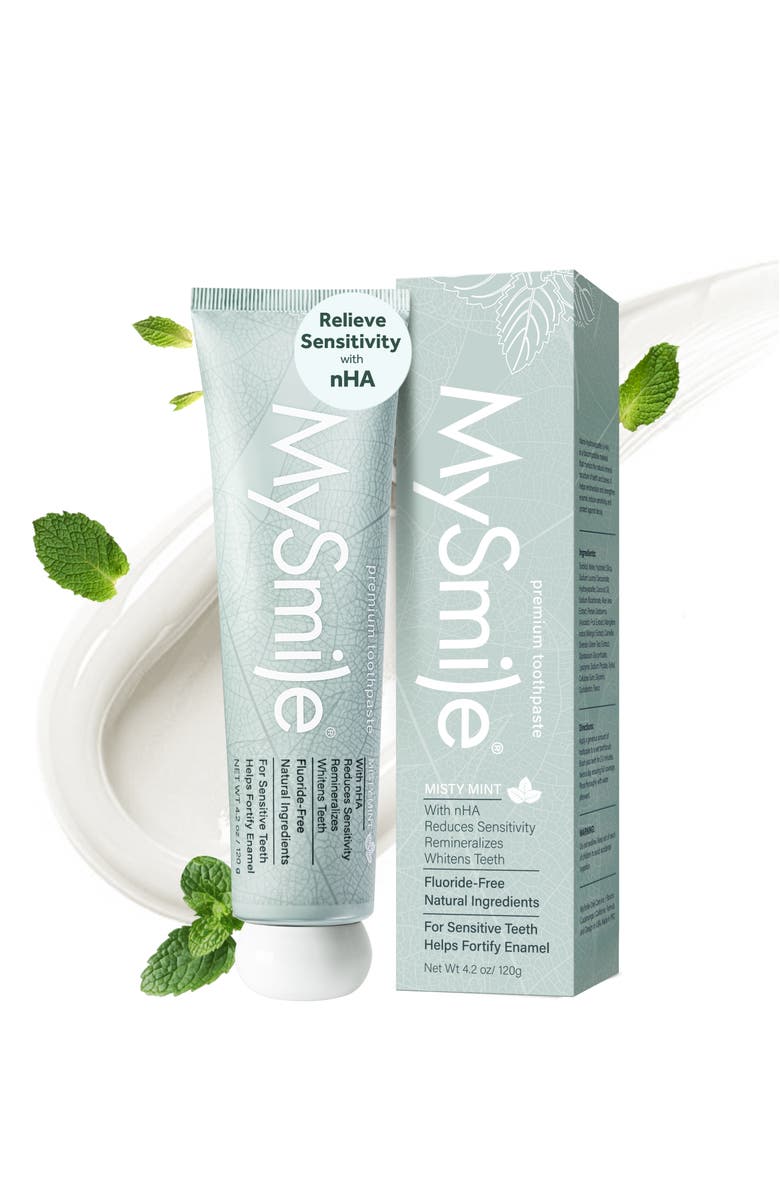 MySmile Nano-Hydroxyapatite Toothpaste for Sensitive Teeth 0.42oz Tube, Main, color, Light Green