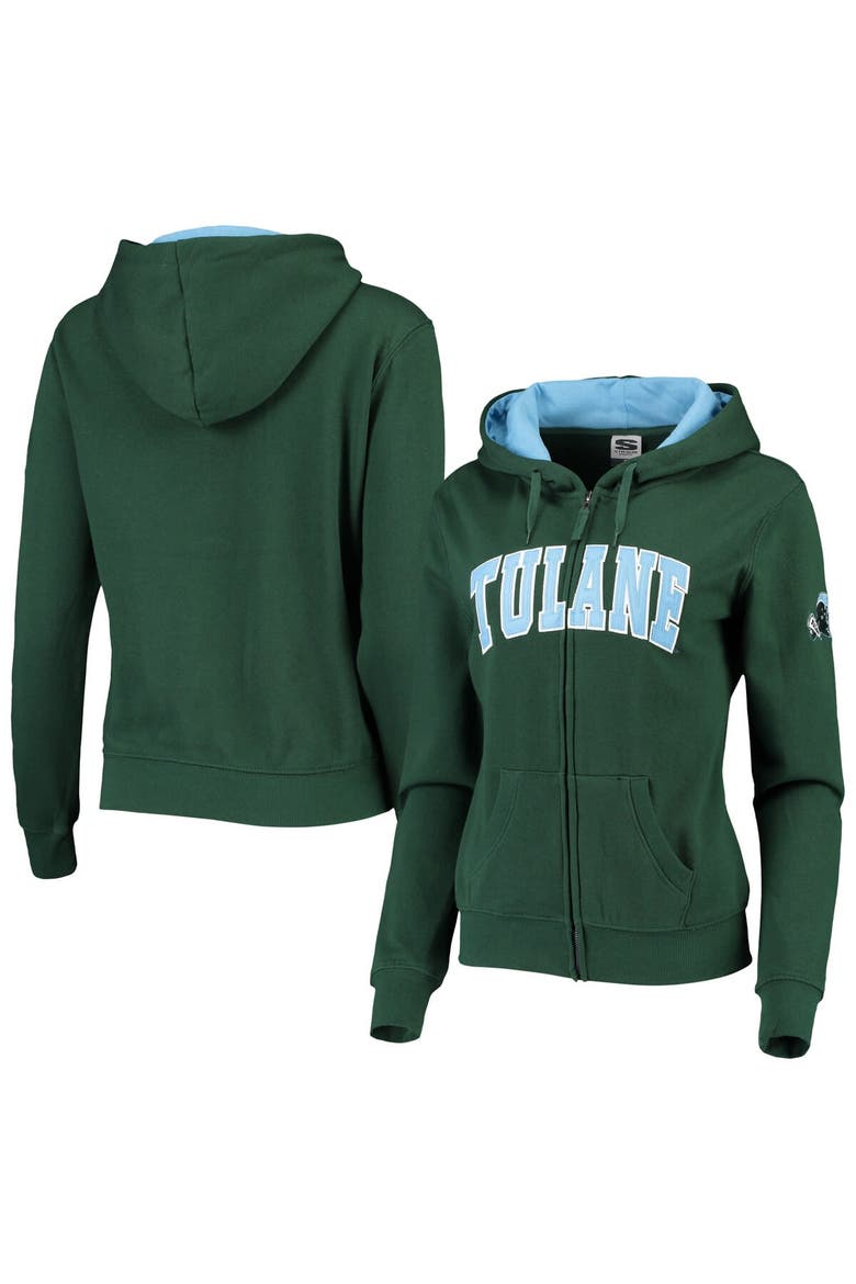 Women's Green Tulane Green Wave Arched Name Full-Zip Hoodie, Main, color, Green