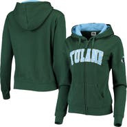 COLOSSEUM Women's Green Tulane Green Wave Arched Name Full-Zip Hoodie