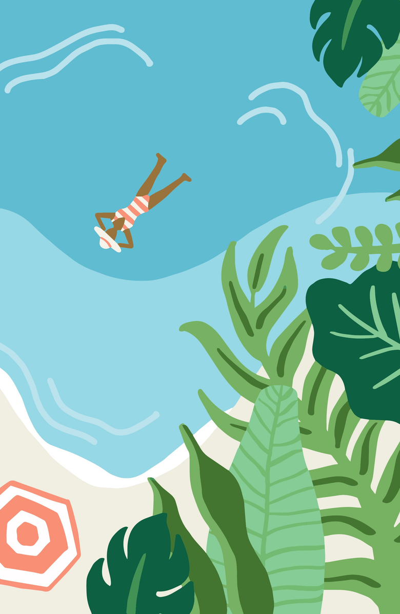 Pink Picasso Kits Tropic Like It's Hot Paint by Numbers Kit, Alternate, color, Light Blue / Green