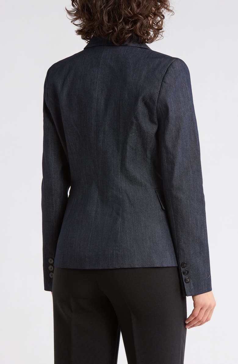 DKNY Jeans Double Breasted Denim Blazer, Alternate, color, Dark Wash