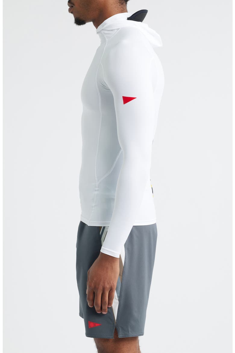 Long Sleeve Hooded Rashguard, Alternate, color, WHITE
