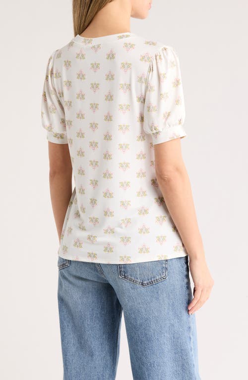 Bobeau Butter Puff Sleeve Top In White