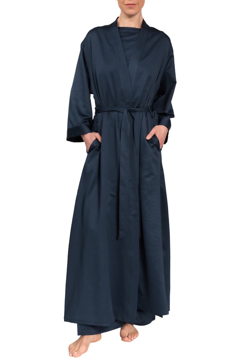 Colette Cotton Robe, Main, color, INKY BLUE
