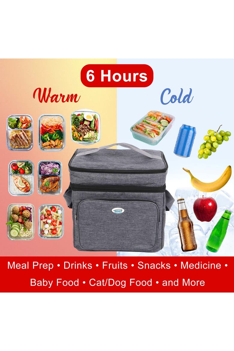 24-Can Insulated Cooler Bag in Gray with Hard Liner, Alternate, color, Grey