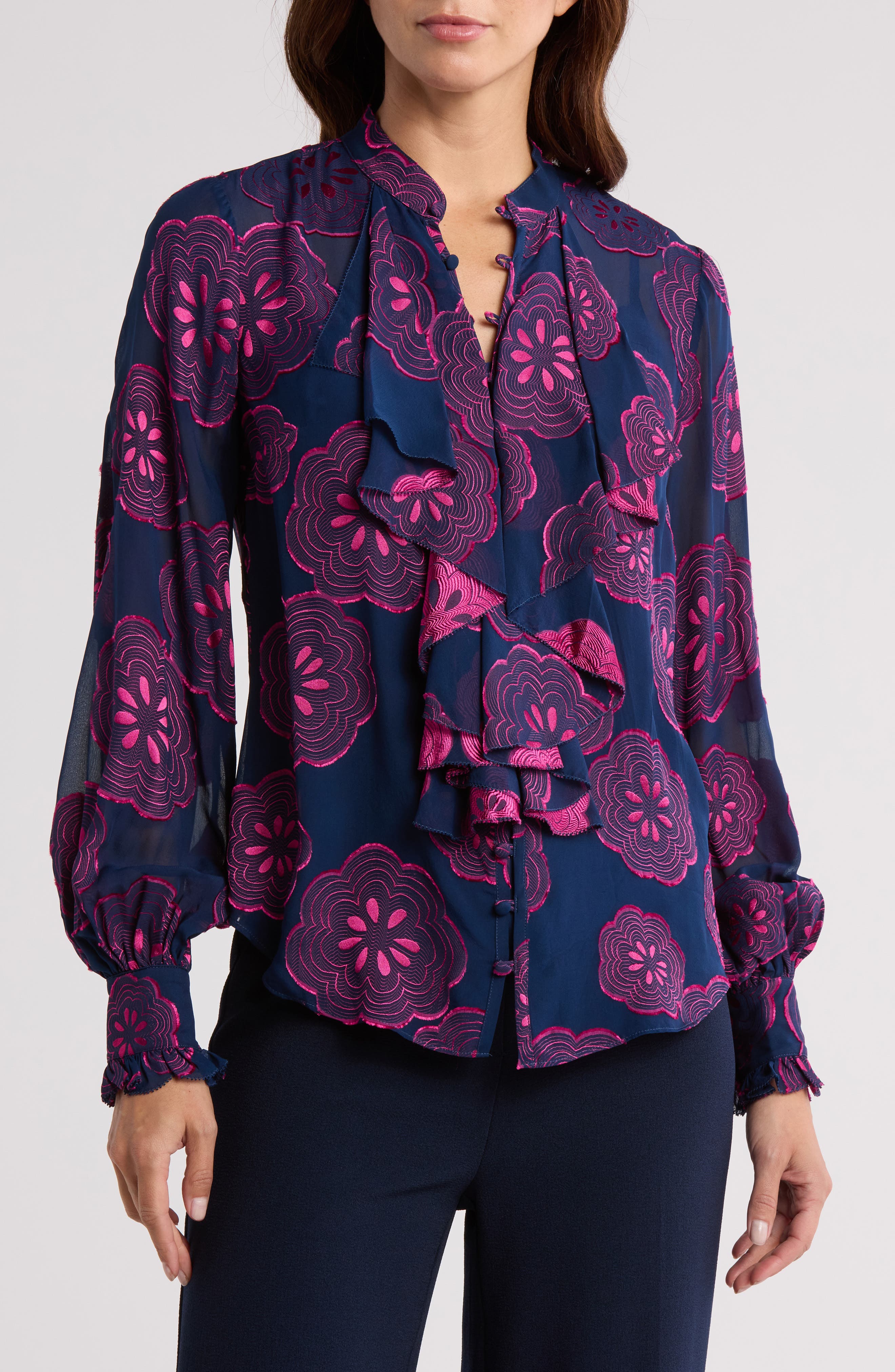 Trina Turk St Marks Silk Blend Button-Up Shirt