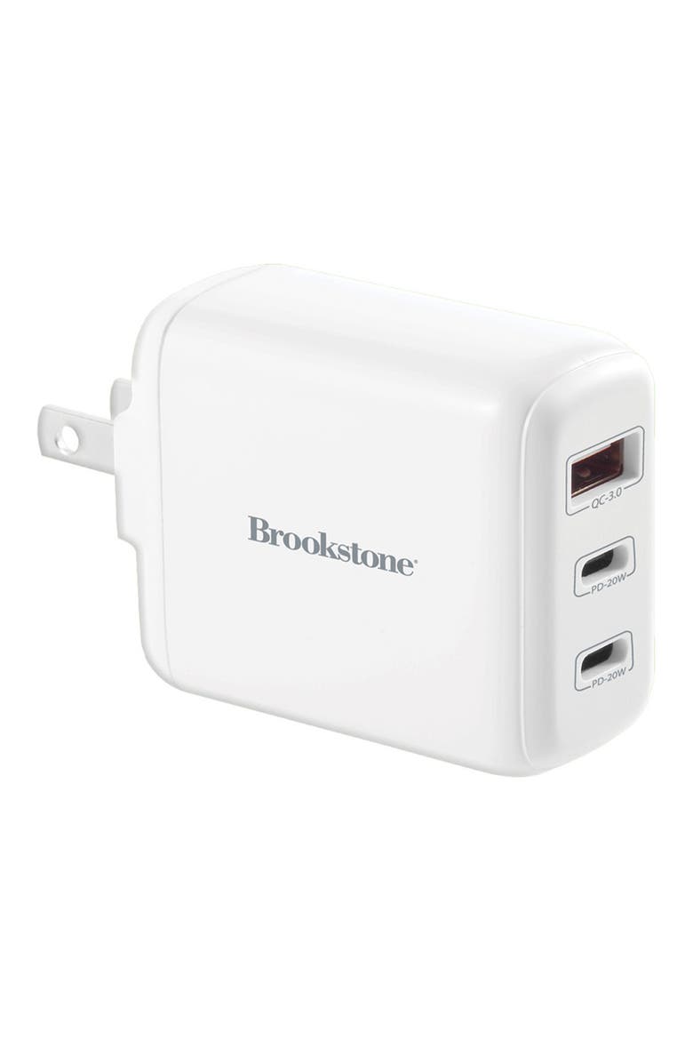 3 Port 40 Watt Folding Blade Wall Charger, Main, color, WHITE