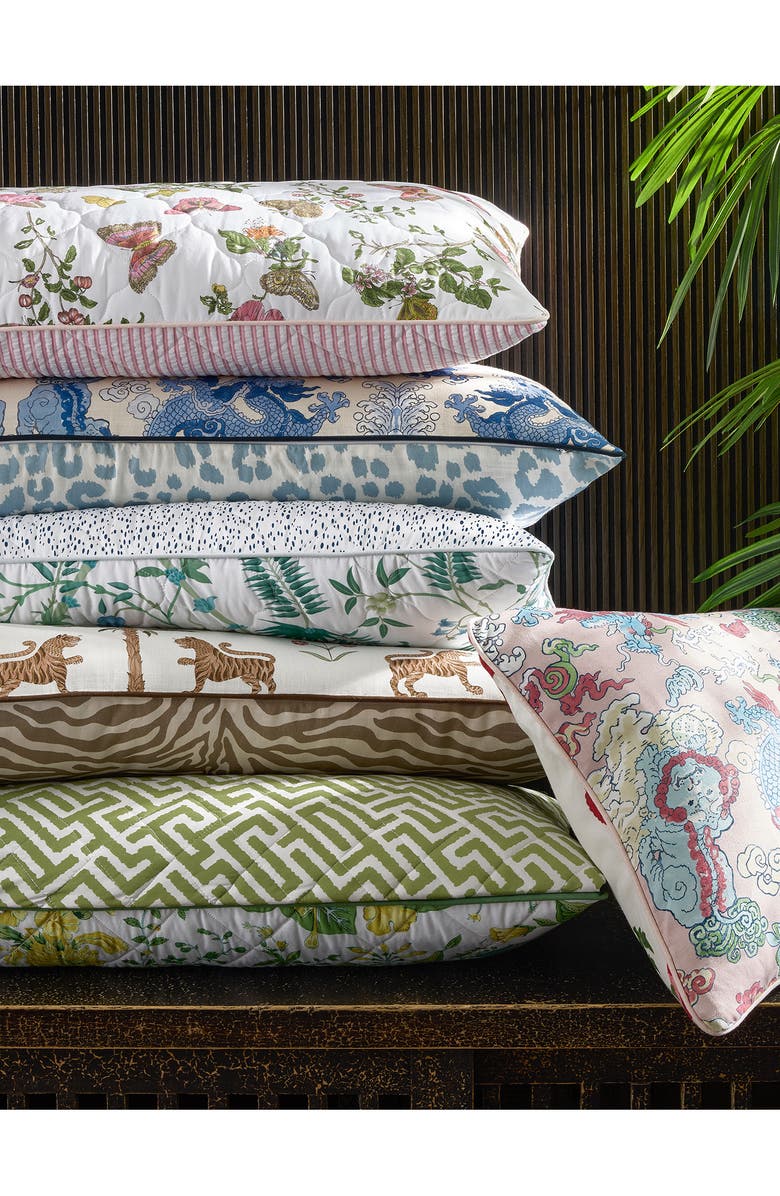 Matouk Reversible Lumbar Pillow, Alternate, color, Tiger Palm/ Regine Coconut