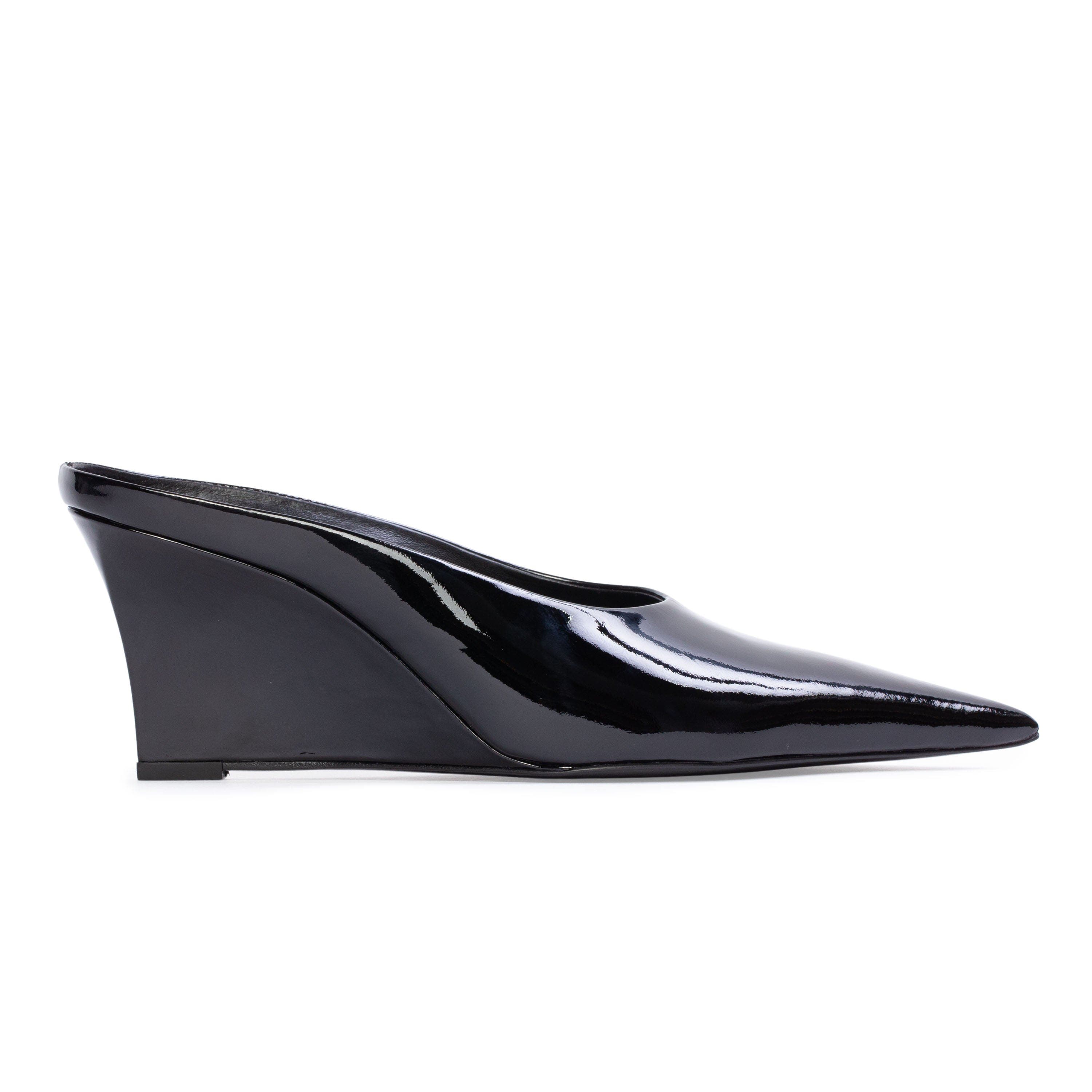 BLACK SUEDE STUDIO Aysha 70 Wedge, Main, color, Black Patent Leather