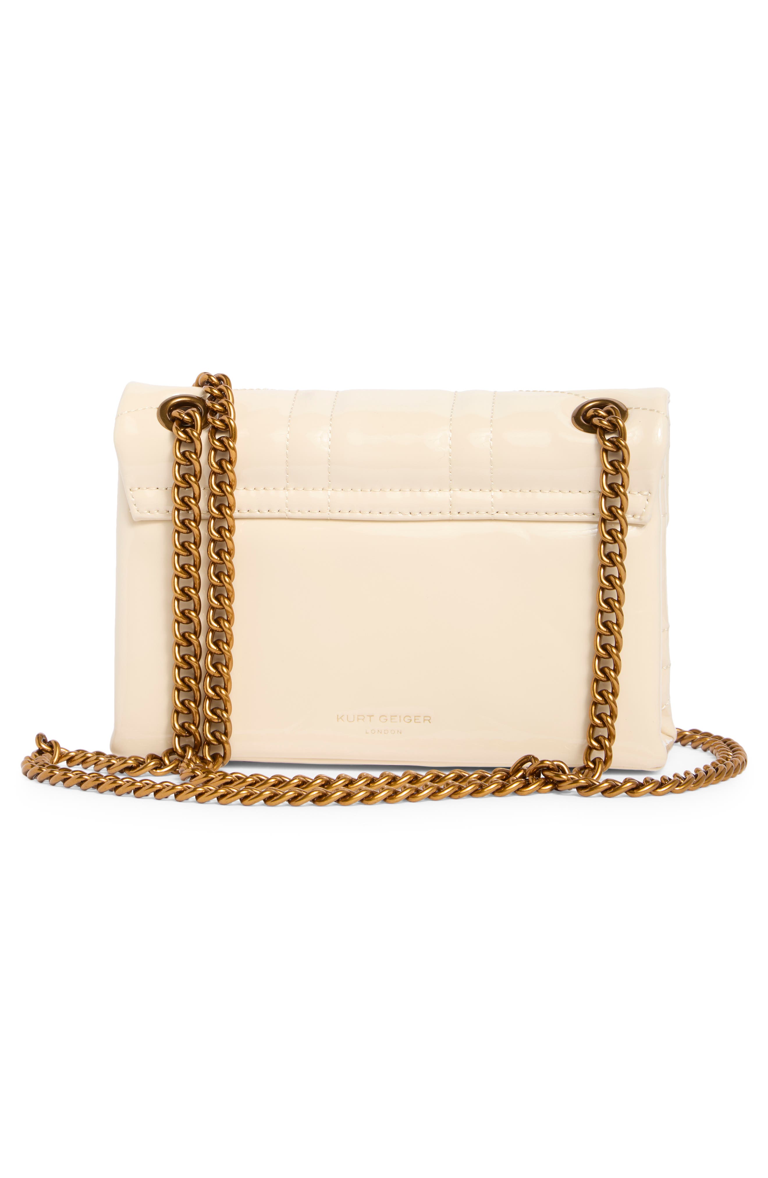 Kurt Geiger London Kensington Mini Quilted Crossbody Bag, Alternate, color, Cream