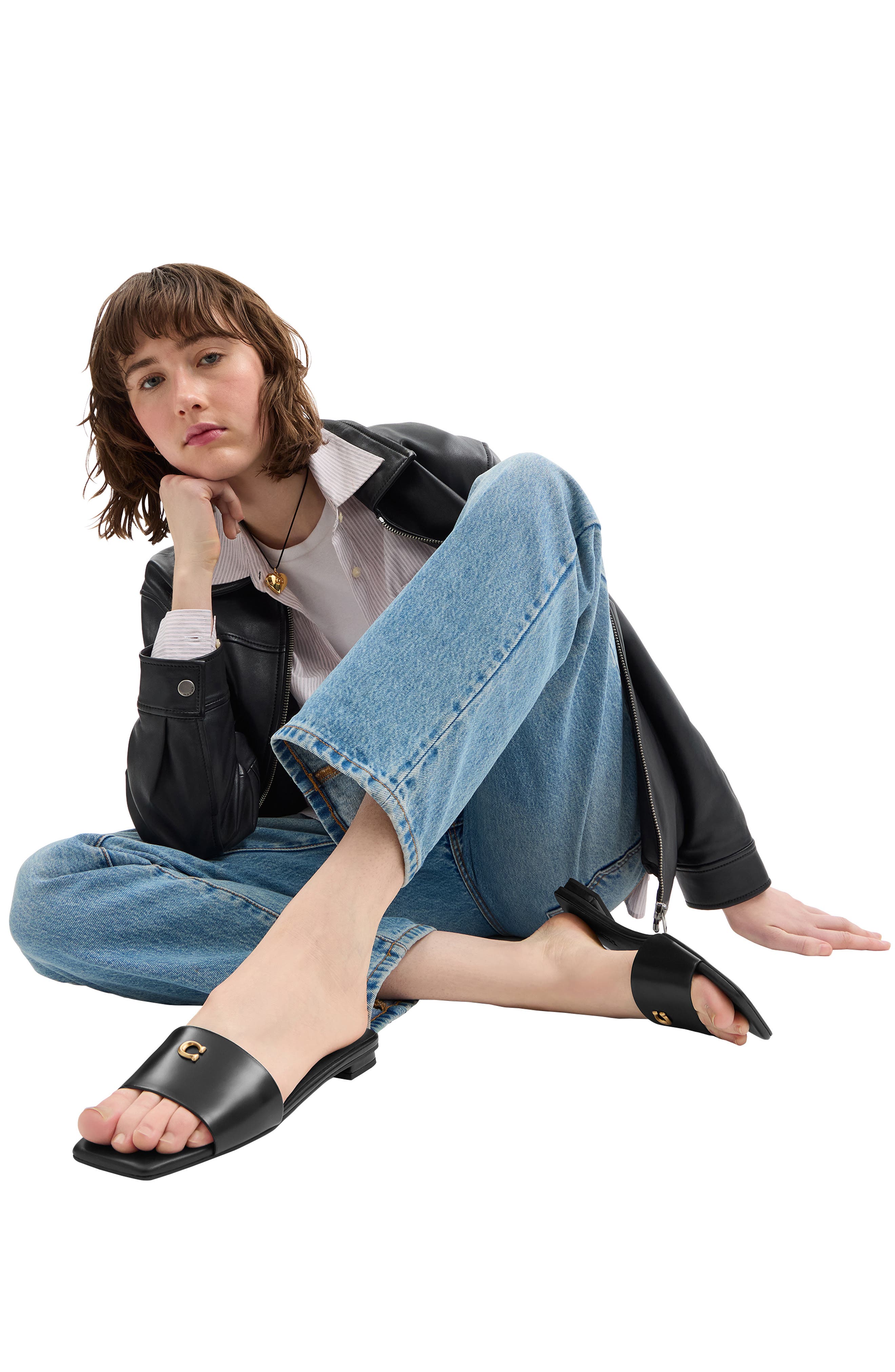 COACH Sculpted C Slide Sandal, Alternate, color, 