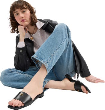 [SALE!!] ★COACH Sculpted C ★ サンダル COACH Sculpted C Signature Canvas Block Heel Slide Sandals