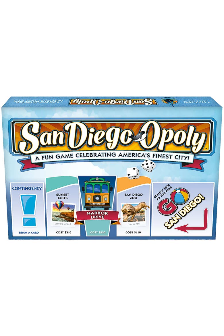 San Diego Opoly Board Game, Main, color, Multicolored