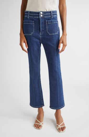 Cinq à Sept Dorothea Contrast Crease Wide Leg Ankle Jeans