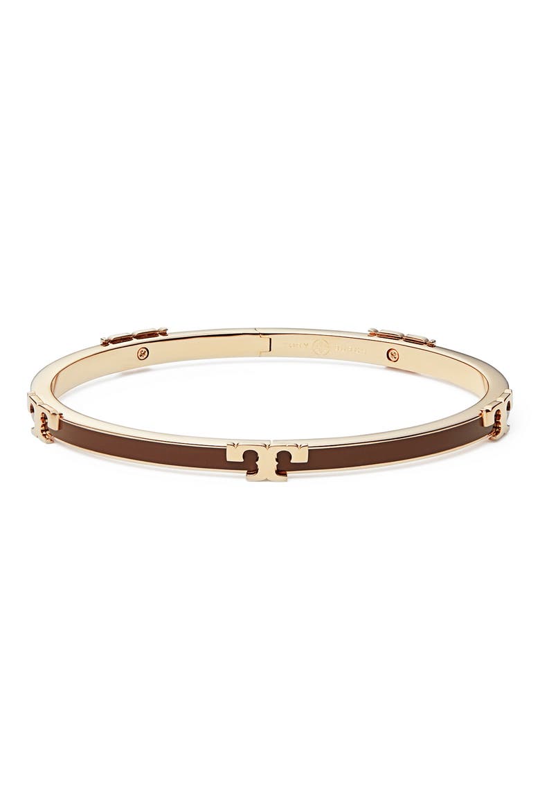 Kira Enamel Stackable Bracelet, Main, color, ROSE GOLD / CHOCOLATE BROWN
