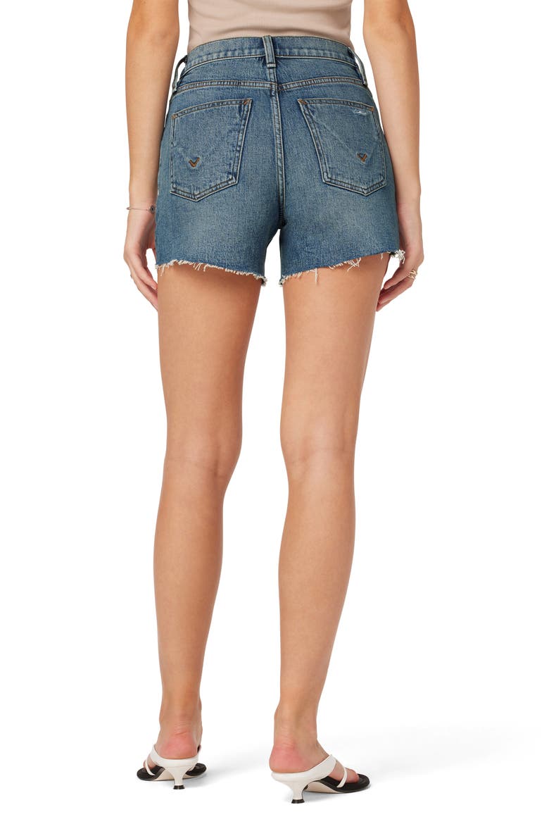 Devon High Waist Boyfriend Denim Shorts, Alternate, color, DESTRUCTED STAR