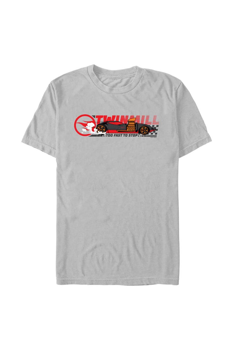 Mens Hot Wheels Twin Mill Too Fast to Stop T Shirt, Main, color, Ice Grey