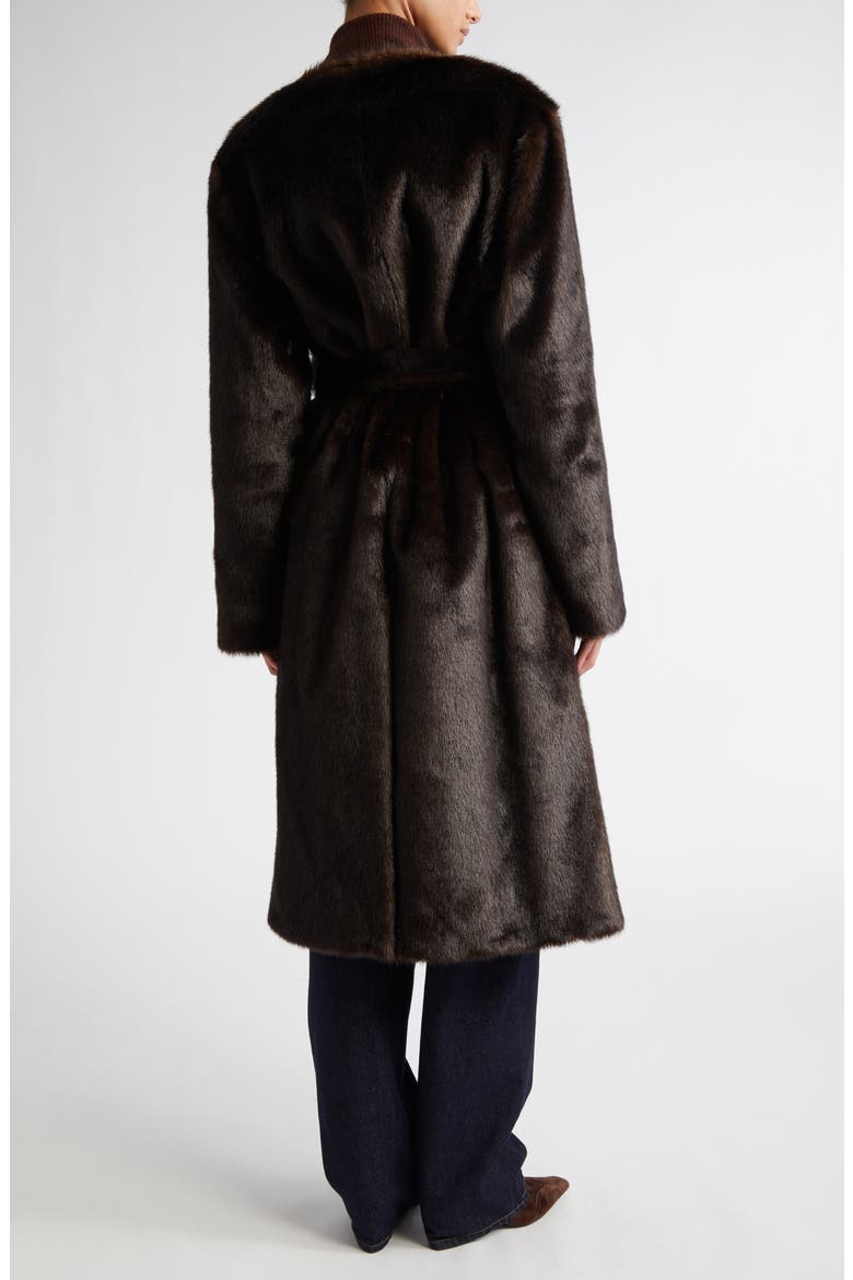 Aritao Belted Faux Fur Coat, Alternate, color, GRIZZLY