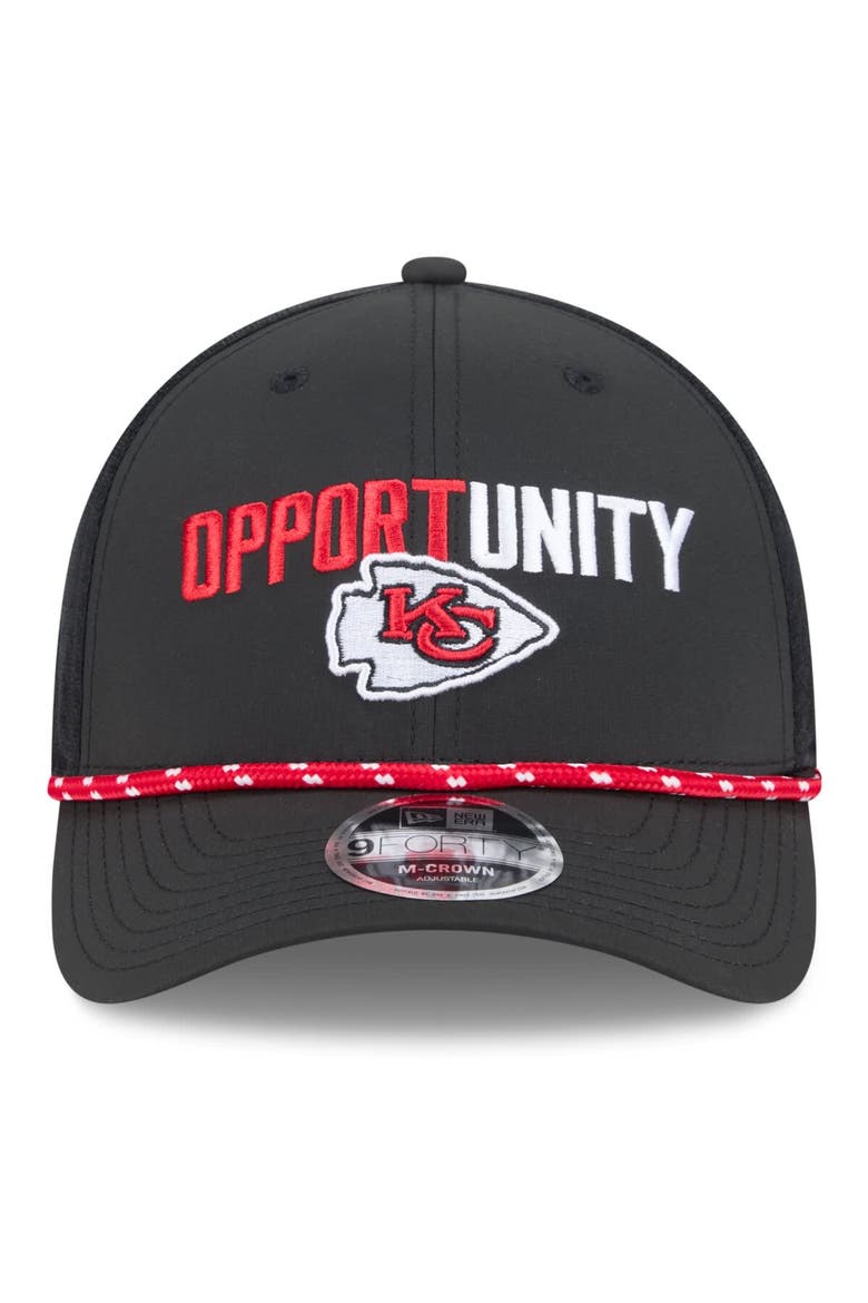 Men's New Era Black Kansas City Chiefs 2025 Inspire Change 9FORTY M-Crown Adjustable Hat, Alternate, color, Black