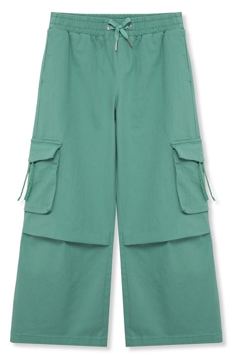 Kids' Wide Leg Drawstring Cargo Pants (Big Kid)