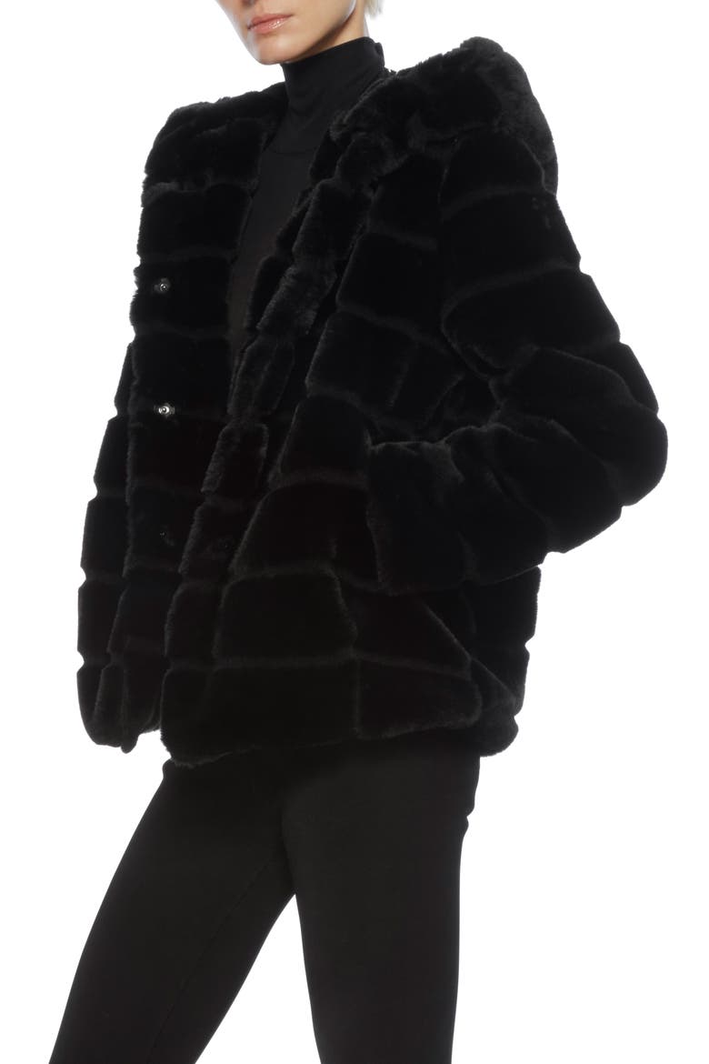 Goldie 4 Faux Fur Hooded Jacket, Alternate, color, NOIR