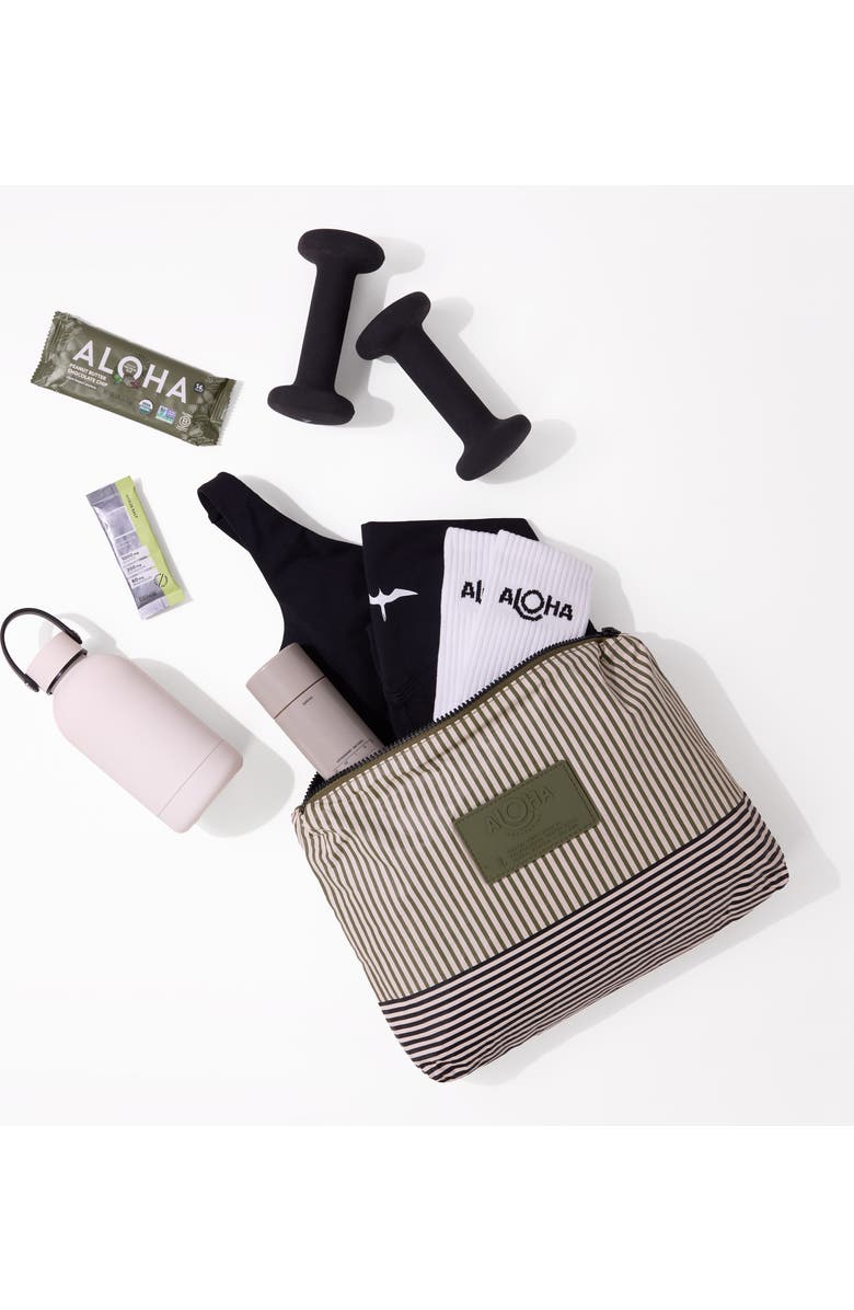 Aloha Collection Mid Cabana Water Resistant Pouch, Alternate, color, Olive/ Sandstone