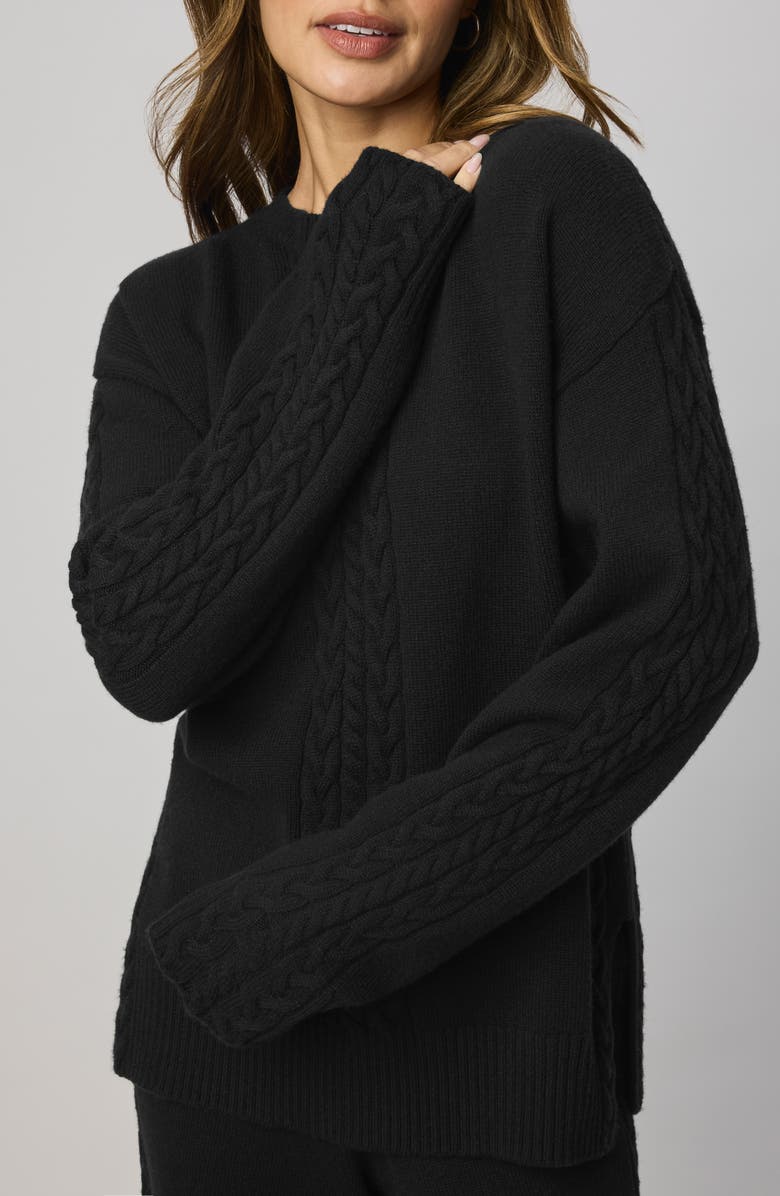 Splendid Jet Set Crewneck Sweater, Alternate, color, Black