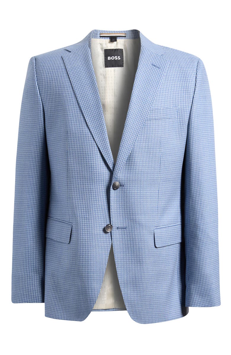 BOSS Hutson Slim Fit Light Blue Herringbone Virgin Wool Sport Coat, Main, color, Light Past/ Bu
